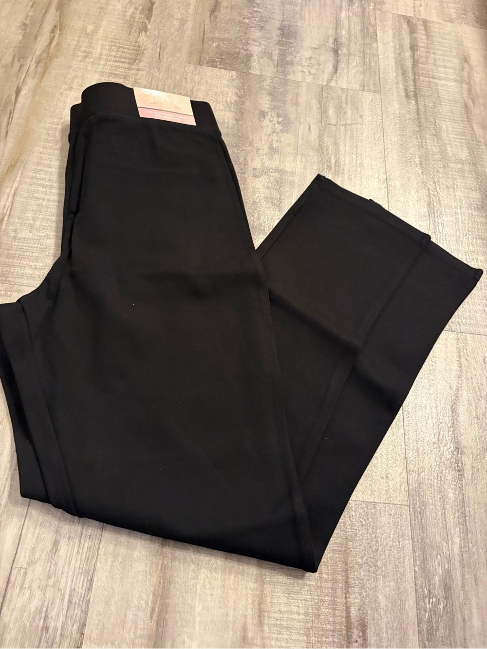 Serra Black Straight Ponte Pull On Pants Large